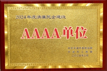 喜报！JDB电子纸业荣获平湖市2024年度清廉民营企业建设AAAA级单元称号